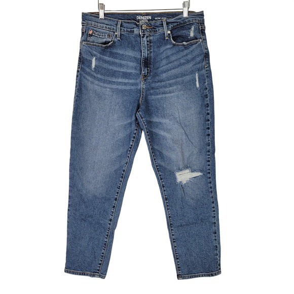 Denizen from Levi's Denim - DENIZEN from Levi's Mom‎ Jean Distressed Medium Wash Blue Denim Size 31 x 25